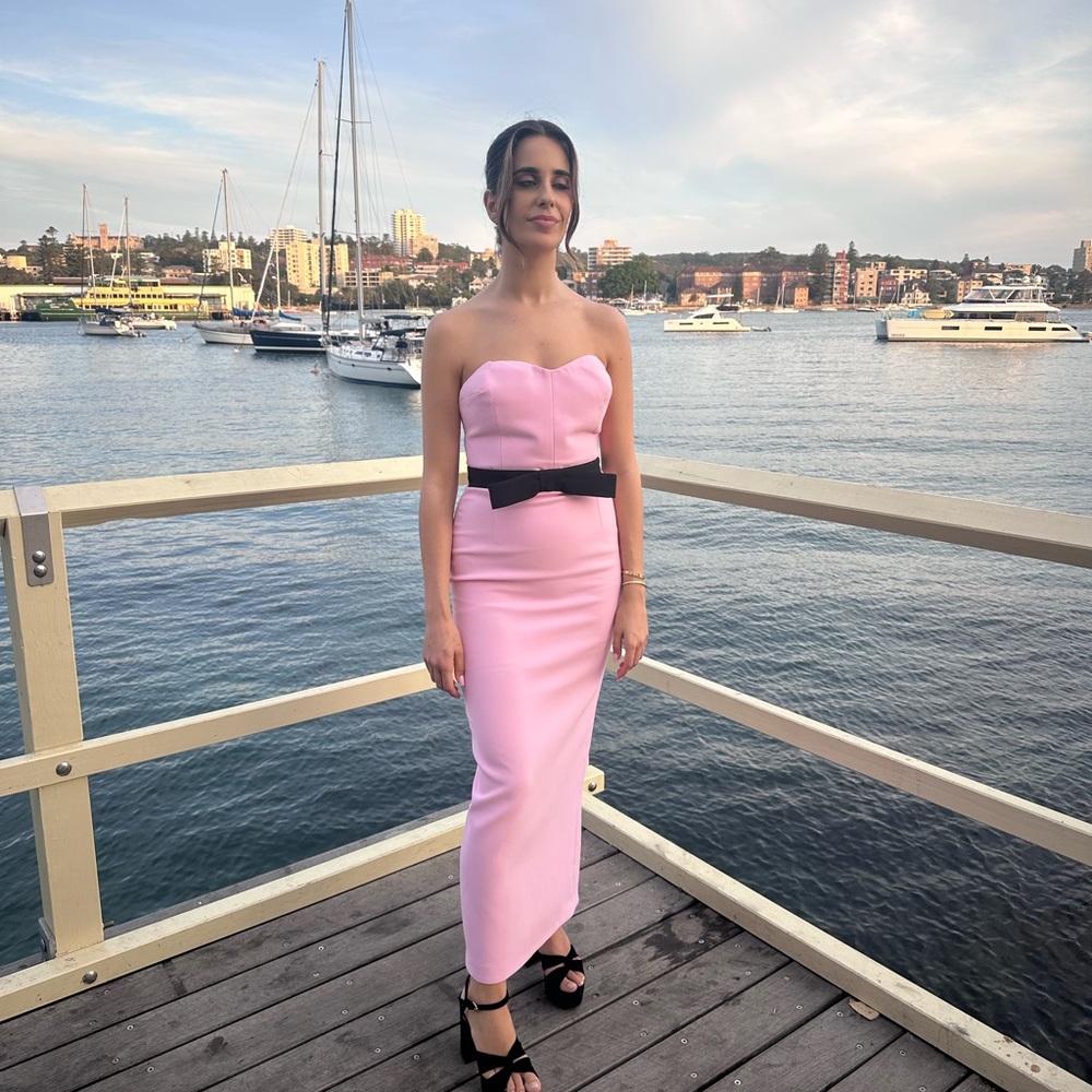 NOELE PINK The New Arrivals by Ilkyaz Ozel Strapless Dress WITH TAGS sz38